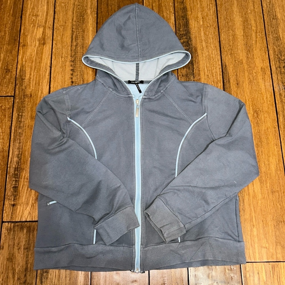 Blue and gray zip up